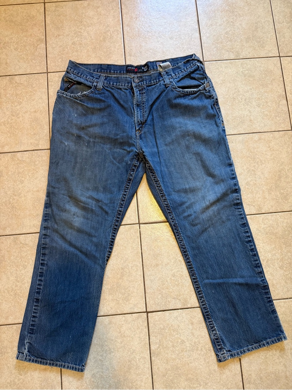 Ariat Mens M4 Flame Resistant Bootcut Cotton Work Jeans Blue 42/32